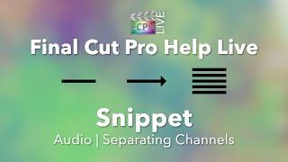 Final Cut Pro Help Live Snippet | Separating Audio Channels