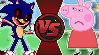 SONIC.EXE vs PEPPA PIG! (Peppa Pig vs Sonic The Hedgehog Movie) Sonic Cartoon Fight!