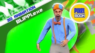 Green Screen Blippi.exe Monster 3D Animation - PixelBoom