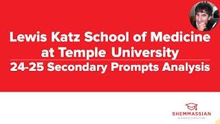 Watch me analyze every Temple University School of Medicine secondary essay prompt