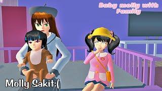 Molly sakit  || baby molly with family || Drama sakura school simulator