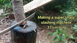 Making a super sharp slashing machete 37 cm long