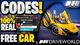 *FREE CAR* ALL WORKING CODES FOR ROBLOX DRIVE WORLD! ROBLOX DRIVE WORLD CODES