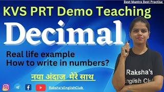 Decimal Maths topic demo teaching for kvs interview,real life example,how to teach in primary class?