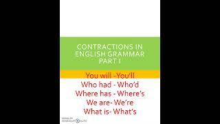 Contractions in english grammar / Learn English with Keerthy / V95