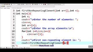 How to Find First Non-Repeating Element in an Array in C++