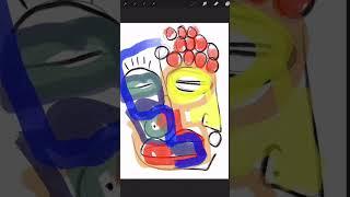 Satisfying Digital Abstract Art on iPad | Easy Beginner Abstract Art Painting with Procreate App