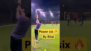 Power hitting by Bilal | indoor cricket sixes | how to hit straight six | cricket shots @6nOUT