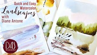 How to Paint 15 minute Landscapes in Watercolor with People - Fast and Loose Effective Techniques