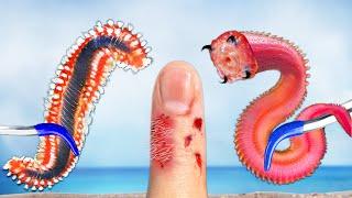 Fireworm vs Bloodworm! (Dangerous Worm Battle)