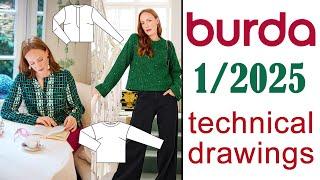 Burda 1/2025 technical drawings! Burda style 1 2025 announcement with technical drawings