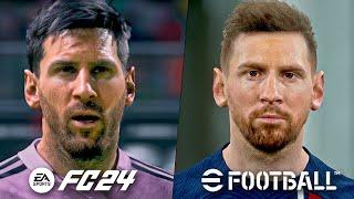 EA Sports FC 24 vs eFootball 2024 | Player Faces Comparison!
