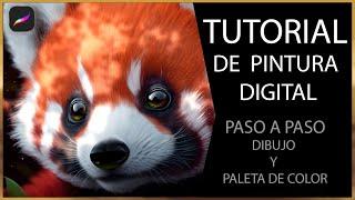 Tutorial de pintura digital paso a paso con dibujo y paleta de color