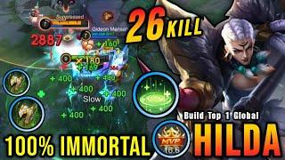 100% Abadi!! 26 Kill Hilda Build dan Emblem Terbaik!! - Bangun Top 1 Global Hilda ~ MLBB