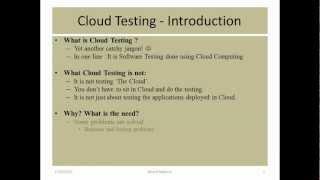Introduction -- Cloud testing