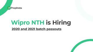 Wipro NTH is Hiring for 2020 & 2021 Batch Passouts