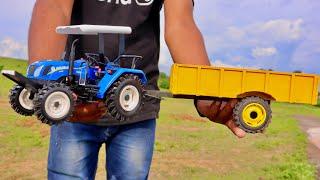 New Holland 6010 Xcel Tractor Unboxing with Trolley Die model | Rc Farming Equipment #rajminitoy