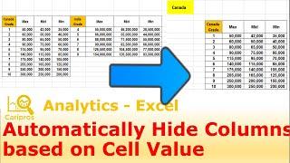 How to Automatically Hide Columns based on Cell Value - Macro for Beginner