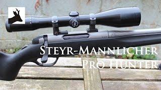 Steyr Mannlicher Pro Hunter rifle and Zeiss Diavari 2.5-10x52 scope and A-tec sound moderator.