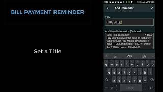 Bill Payment Reminder