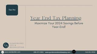 ️Year End Tax Planning: Maximize Your 2024 Savings Before Year-End! ️