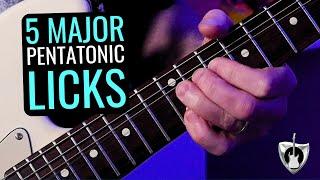 5 MAJOR Pentatonic Licks for Beginners | And WHY They Work