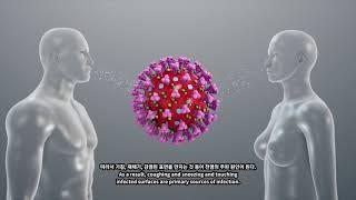 Coronavirus outbreak covid-19 (with korean subtitle) explained through 3D Medical Animation