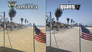 GTA 5 | Vanilla vs QuantV | Grand Theft Auto V Realistic Modded Graphics Comparison Showcase 2021