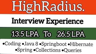 Highradius Interview Questions | Interview Experience | Coding + Technical