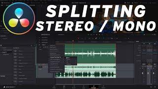 How to SPLIT STEREO into Two Separate MONO Tracks in Davinci Resolve 17