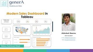 Modern Sales Dashboard with various KPI metrics in Tableau