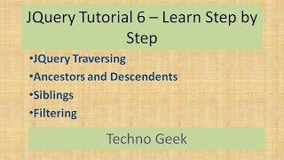 JQuery Tutorial 6 Learn Step by Step | JQuery Traversing