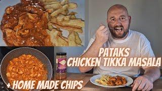 CHICKEN TIKKA MASALA | Pataks | HOME COOKING | Food Review | HOME MADE CHIPS | Chicken Curry