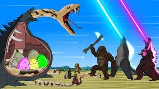 GODZILLA EARTH & KONG vs Evolution of PYTHON: Who Is The King Of Monster??? - FUNNY CARTOON [#2]