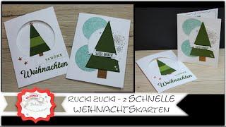 Schnelle Weihnachtskarten basteln - einfache - Weihnachtskarte geometrisch - Stampin'Up! - Anleitung