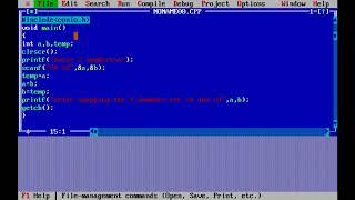 C PROGRAM TO SWAP TWO NUMBERS USING TURBO C COMPILER