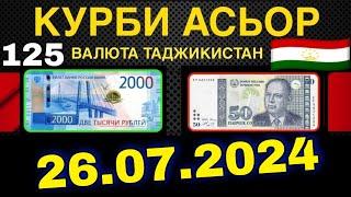 ҚУРБИ АСЬОР ВАЛЮТА КУРСТАДЖИКИСТАН 26 ИЮЛЯ 2024