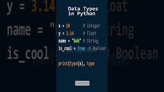 Data Types in Python #coding #code #programming