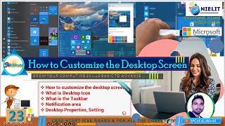 basic function of the desktop | customizing the taskbar | desktop icons | desktop background