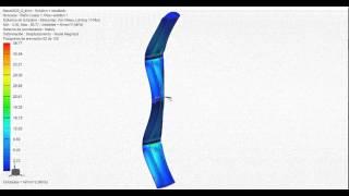 Stress field evolution of a loaded NACA wind profile