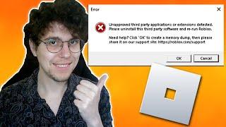 How To Fix Roblox Unapproved Third Party Applications Or Extensions Detected
