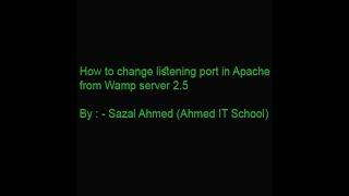 How to change listening port in apache from wamp