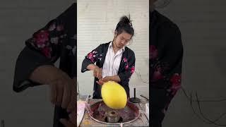 Cotton candy flowers/street food/satisfying video/eating/dalgona candy/how to make chocolate