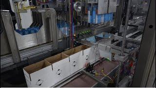 Case Packing System with Integrated High Speed Case Erector | Aerosol Products