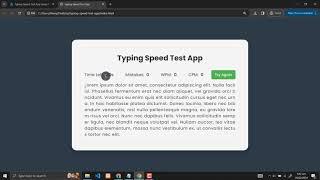 Typing Speed Test App Using HTML, CSS and JavaScript with Source Code