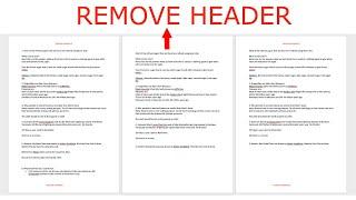 How to remove header and footer for some pages only in Microsoft Word