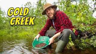 Prospecting the new creek - GOLD PANNING SWEDEN