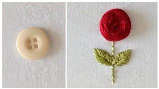 hand embroidery button flower design |button design ideas |button work for dress,kurti | button work