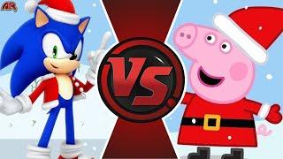 SONIC vs PEPPA PIG: CHRISTMAS SPECIAL! (Peppa Pig vs Sonic The Hedgehog Movie) Sonic Cartoon Fight!