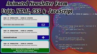 How To Create A Newsletter Form Using HTML, CSS & JavaScripts | Newsletter Form Design HTML and CSS